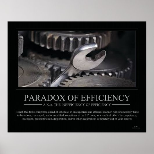 Paradox van het Poster van de Efficiëntie - Groot (Voorkant)