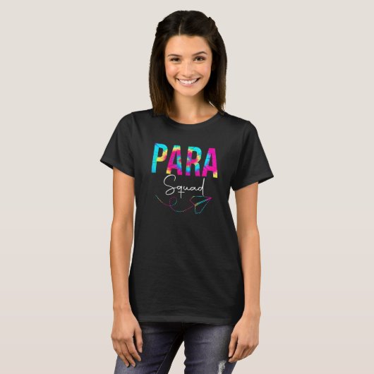 Paraeducator Crew Para Squad Tie Dye Back To Schoo T-shirt (Voorkant volledig)