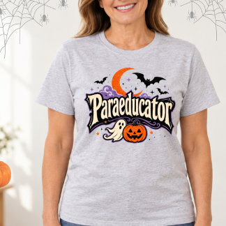 Paraeducator Halloween Geest Vleermuizen Gotische T-shirt