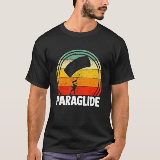 Paraglide Paraglider Paragliding Paramotoring Retr T-shirt (Voorkant)
