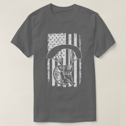 Paraglide Skydive America Flag Patriotic Paramotor T-shirt (Design voorkant)