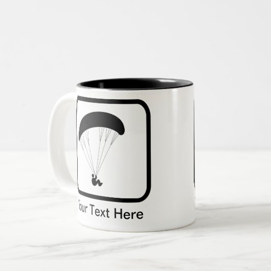 ParaglideenLogo Tweekleurige Koffiemok (Voorkant links)