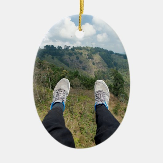 Paragliden over Medellin Keramisch Ornament (Voorkant)