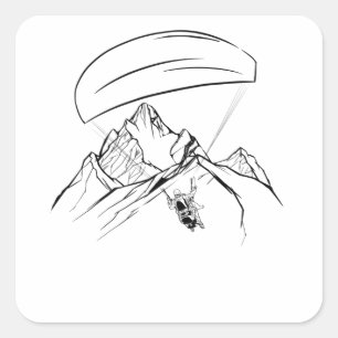 Paraglider Adventure Mountains Glide Vierkante Sticker