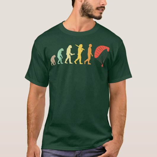 Paraglider Evolution  Retro Paragliding T-shirt (Voorkant)