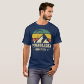 Paraglider geboren op Fly Skydiving Parachute T-shirt (Voorkant volledig)