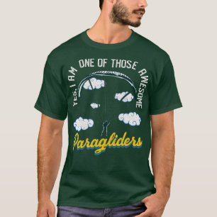 Paraglider geeft parachute bij zweefparachute t-shirt