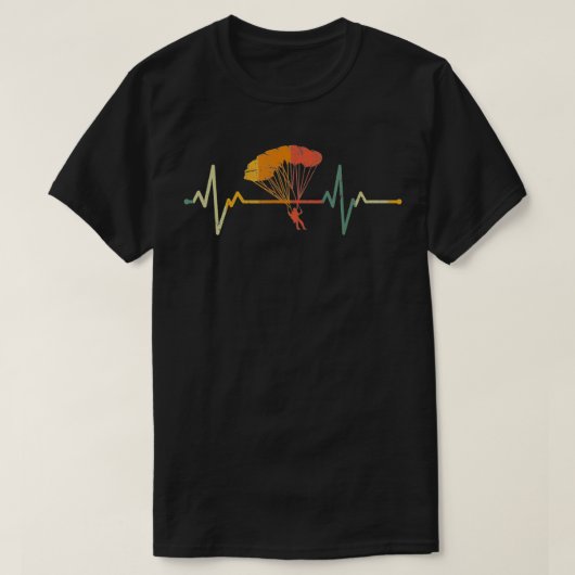  Paraglider Gift Heartbeat Skydive Parachut T-shirt (Design voorkant)