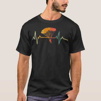  Paraglider Gift Heartbeat Skydive Parachut T-shirt