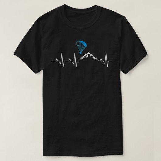 Paraglider hartslag Paraglider Parachute Mountai T-shirt (Design voorkant)