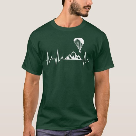 Paraglider Heartbeat Funny Paragliding Gift T-shirt (Voorkant)