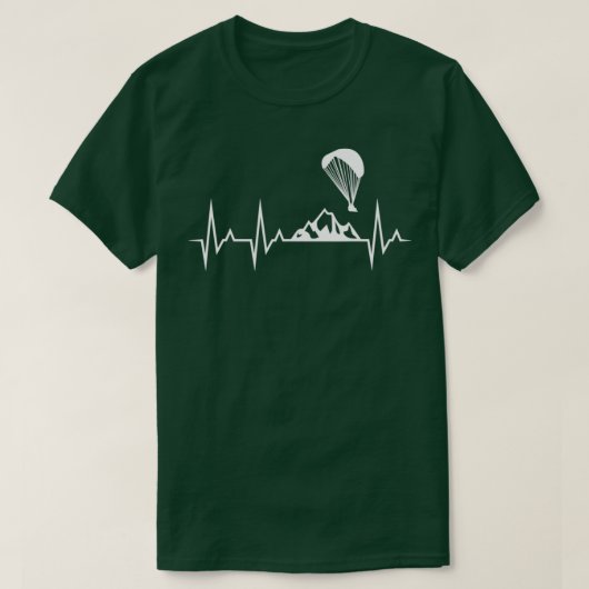 Paraglider Heartbeat Funny Paragliding Parachuing T-shirt (Design voorkant)