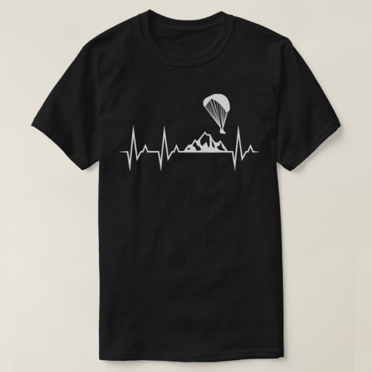 Paraglider Heartbeat Funny Paragliding Parachuing T-shirt (Design voorkant)