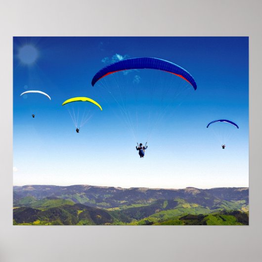 Paraglider in het Zwarte Woud Poster (Voorkant)