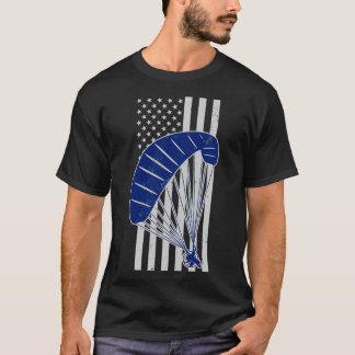 Paraglider Motorgliding US American Flag Gift T-shirt