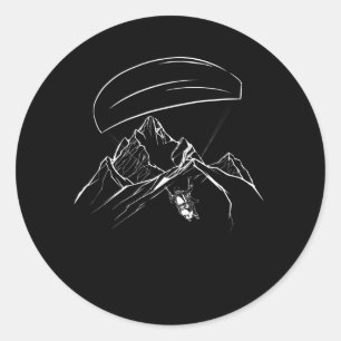 Paraglider Mountains Glide Adventure Ronde Sticker