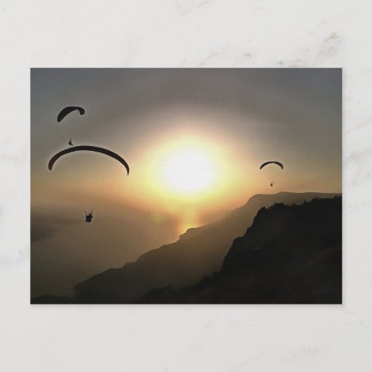 Paragliders die rondzwerven tegen extreme sportwed briefkaart (Voorkant)