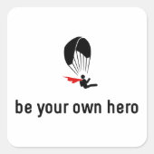 Paragliding Hero Vierkante Sticker (Voorkant)