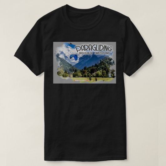 Paragliding in Interlaken Zwitserland T-shirt (Design voorkant)