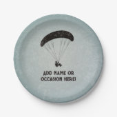 Paragliding Motief - metalen stempel look - elke t Papieren Bordje (Voorkant)