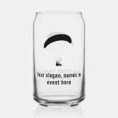 Paragliding Motief volledig aanpasbare tekst op Blikvorm Glas (Voorkant)