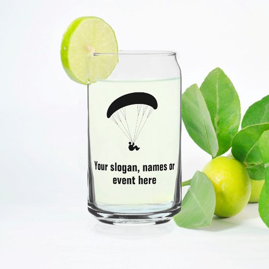 Paragliding Motief volledig aanpasbare tekst op Blikvorm Glas