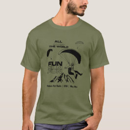 Paragliding piloot, plezier, gepersonaliseerd t-shirt