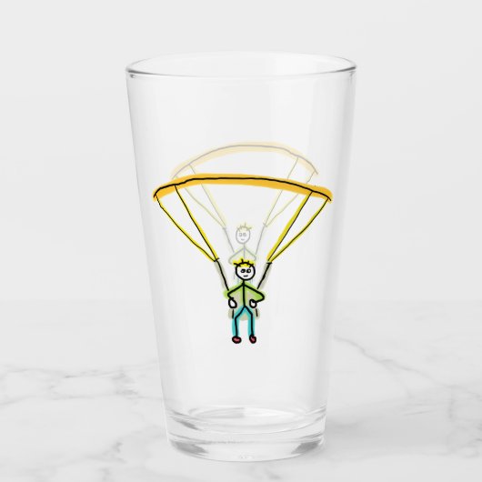 Paragliding Stickman Glas (Voorkant)
