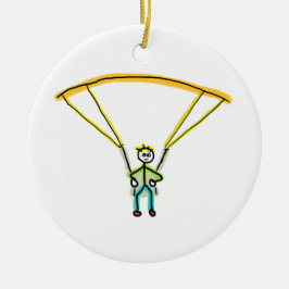 Paragliding Stickman Keramisch Ornament