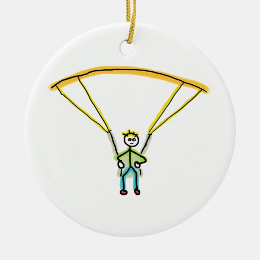 Paragliding Stickman Keramisch Ornament (Voorkant)