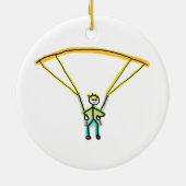 Paragliding Stickman Keramisch Ornament (Achterkant)