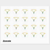 Paragliding Stickman Ronde Sticker (Vel)