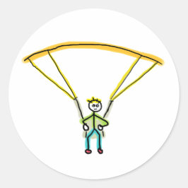 Paragliding Stickman Ronde Sticker