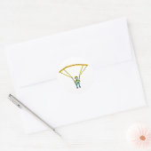 Paragliding Stickman Ronde Sticker (Envelop)