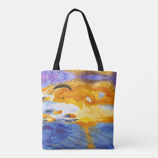Paragliding Sunset Pacifica, CA Tote Bag (Achterkant)