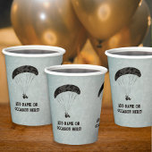 Paragliding thema Grijs Metaal Look mannenfeest Papieren Bekers