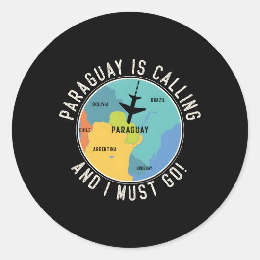 Paraguay belt en ik moet naar Paraguay Ronde Sticker (Voorkant)