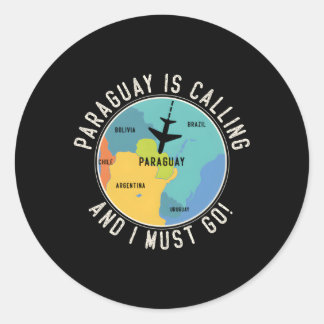 Paraguay belt en ik moet naar Paraguay Ronde Sticker