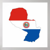paraguay country flag map form silhouette poster (Voorkant)