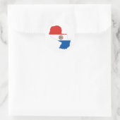 paraguay country flag map form silhouette ronde sticker (Tas)