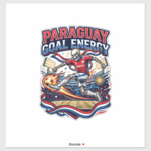 Paraguay Doel Energie Skelet Aanvaller Naties Vet Sticker