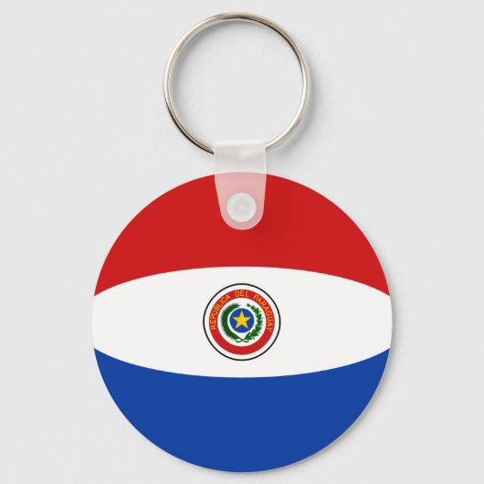 Paraguay Fisheye Flag Sleutelhanger (Voorkant)