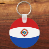 Paraguay Fisheye Flag Sleutelhanger (Voorkant)