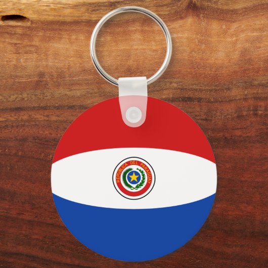 Paraguay Fisheye Flag Sleutelhanger (Voorkant)