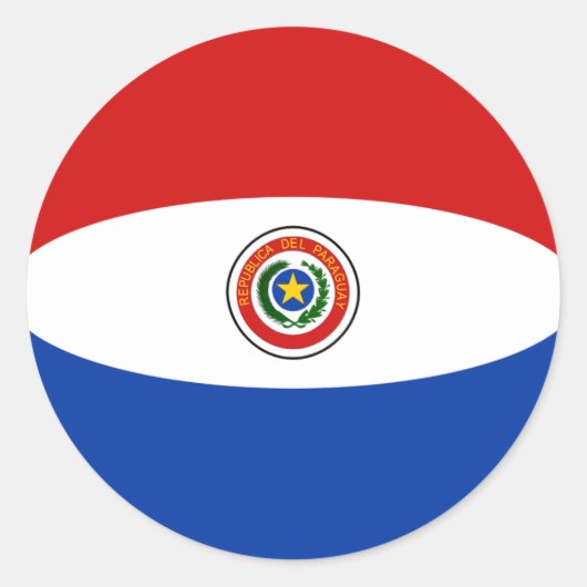 Paraguay Fisheye Vlag Sticker (Voorkant)