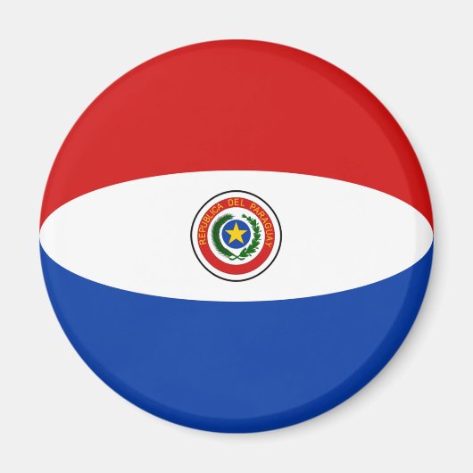 Paraguay Fisheye Vlagmagneet Magneet (Voorkant)