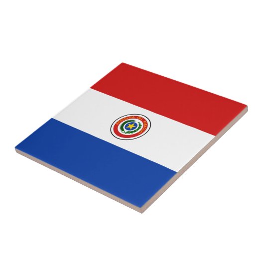 Paraguay Flag Ceramic Tile Tegeltje (Zijkant)
