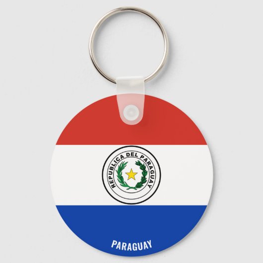 Paraguay Flag Charming Patriotic Sleutelhanger (Voorkant)