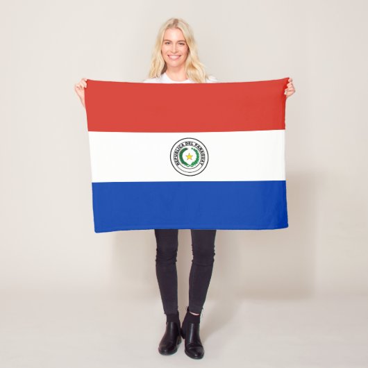 Paraguay Flag Fleece Deken (In situ)