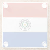Paraguay Flag Glazen Onderzetter (Achterkant)